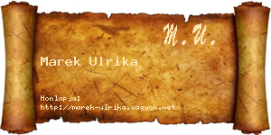 Marek Ulrika névjegykártya